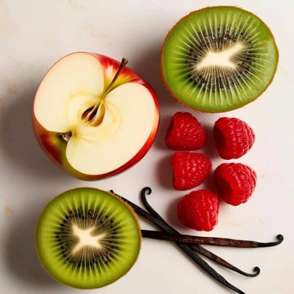 Recette smoothie Pomme kiwi framboise vanille